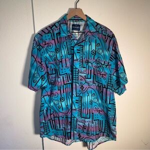 VINTAGE WRANGLER 80s brushpopper Rockabilly denim short sleeve western shirt XL